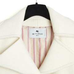 Etro 2023 Manteau Oversize FR36 Ecru Wool Oversized Mid Season Coat UK8 US6 NWT