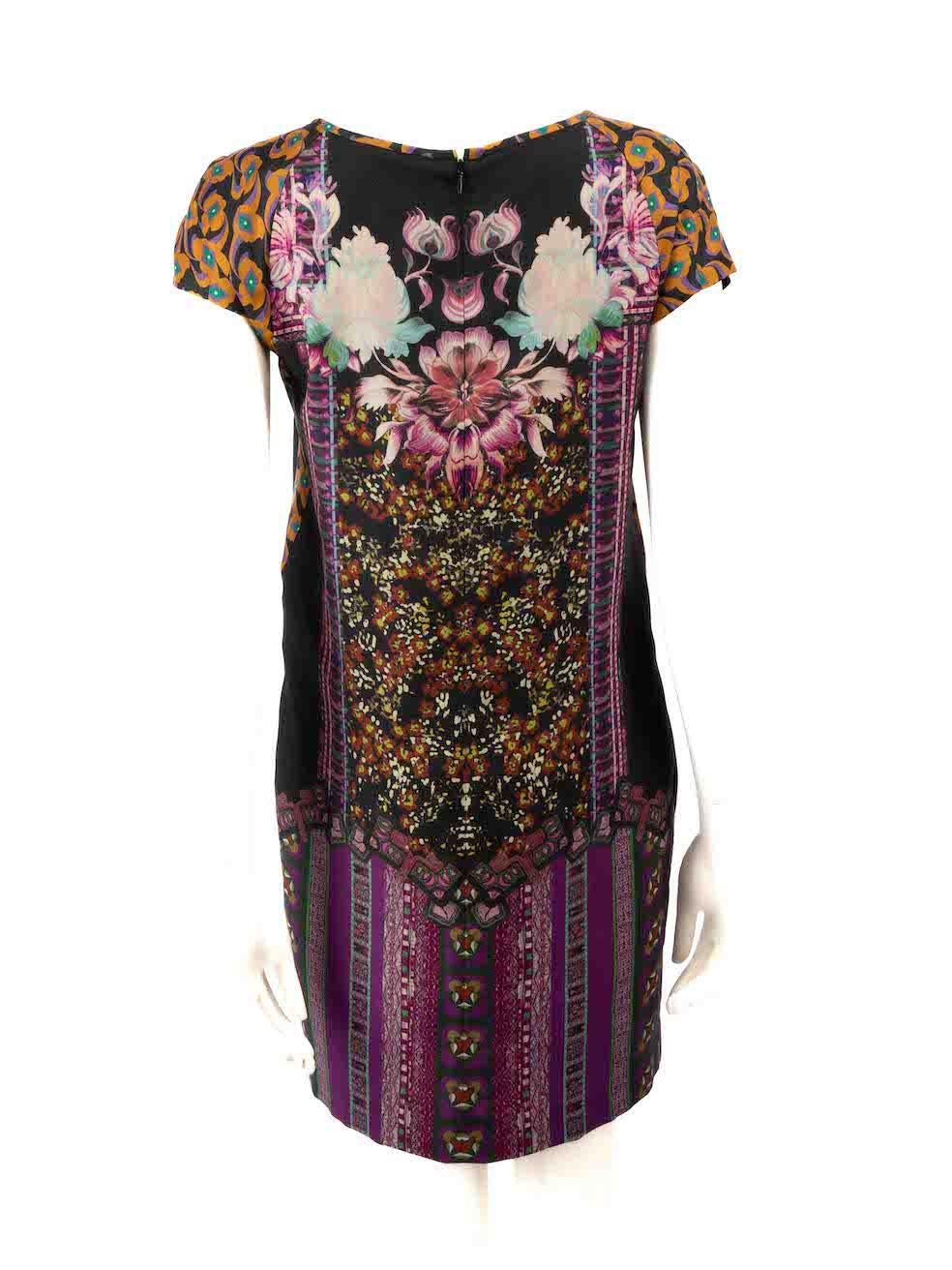 Etro Abstract Floral Print Knee Length Dress Size XS In Excellent Condition For Sale In London, GB
