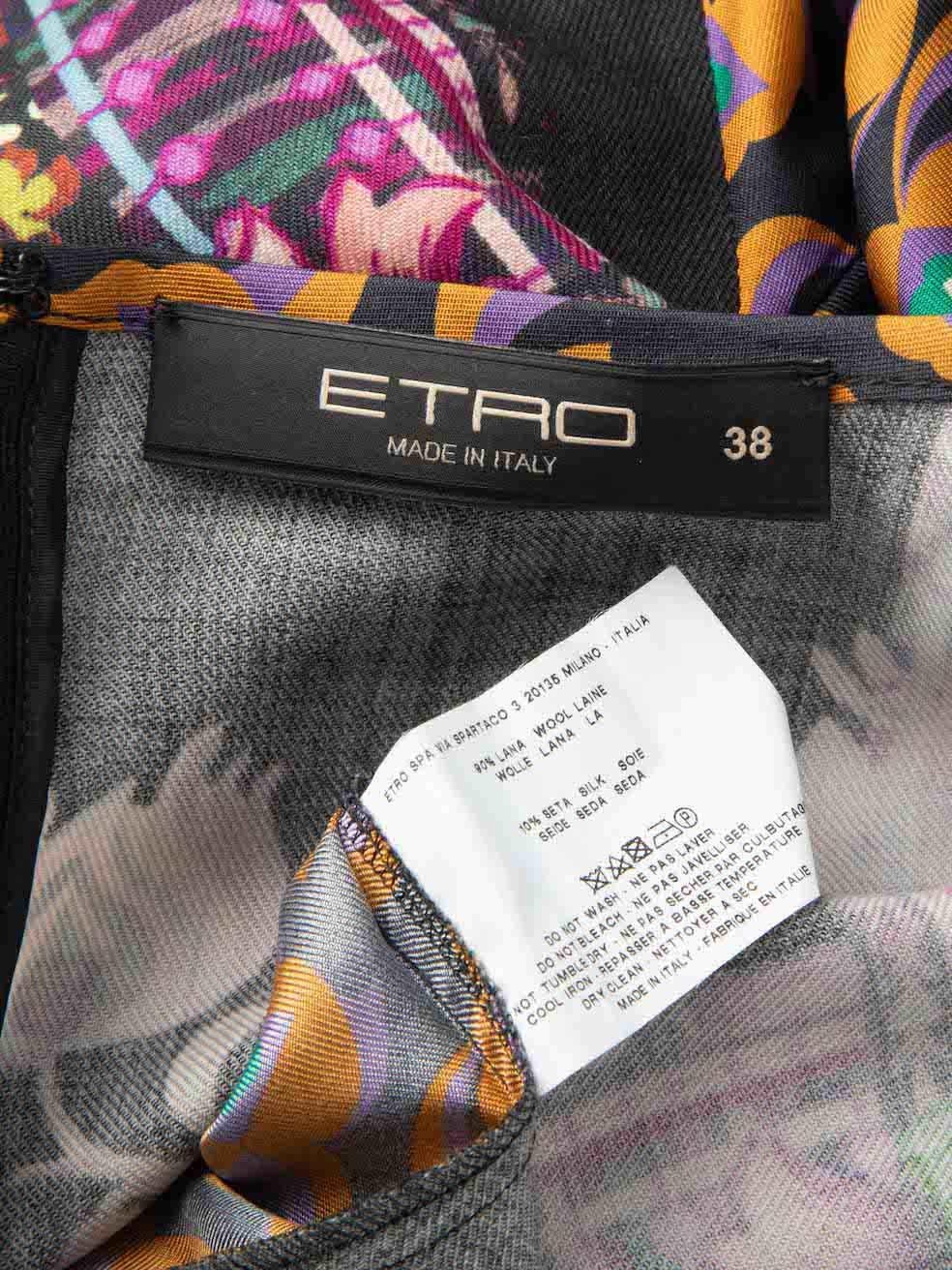 Etro Abstraktes Minikleid mit Blumendruck Größe XS im Zustand „Hervorragend“ im Angebot in London, GB