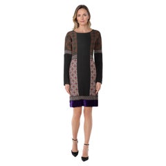 Etro Abstract Pattern Long Sleeve Wool Dress Size S