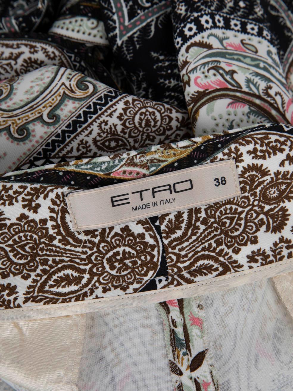 Etro Abstract Patterned Straight Trousers Size XS In Good Condition In London, GB