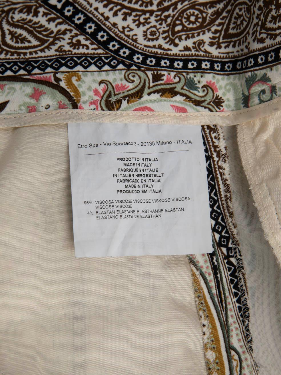 Women's Etro Abstract Patterned Straight Trousers Size XS