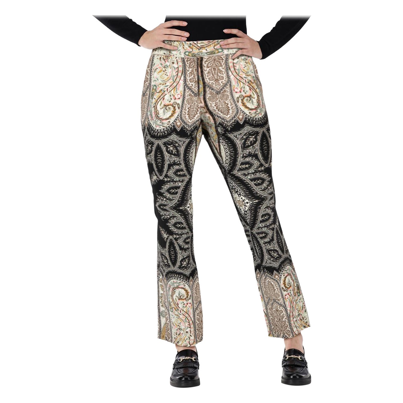 Etro Abstract Patterned Straight Trousers Size XS