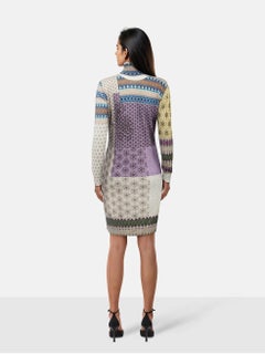 Etro Abstract Wool Knit Turtleneck Dress Size M