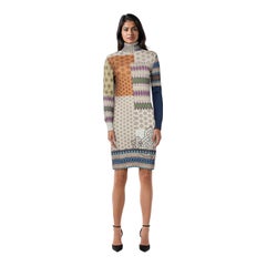 Etro Abstract Wool Knit Turtleneck Dress Size M