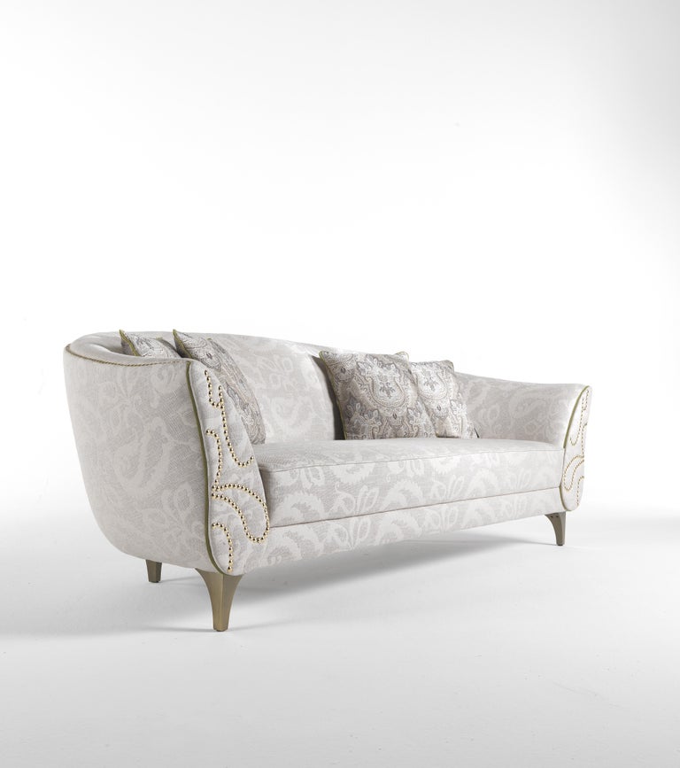 Etro Agra 3Seat Sofa in Fabric and Wood For Sale at 1stdibs