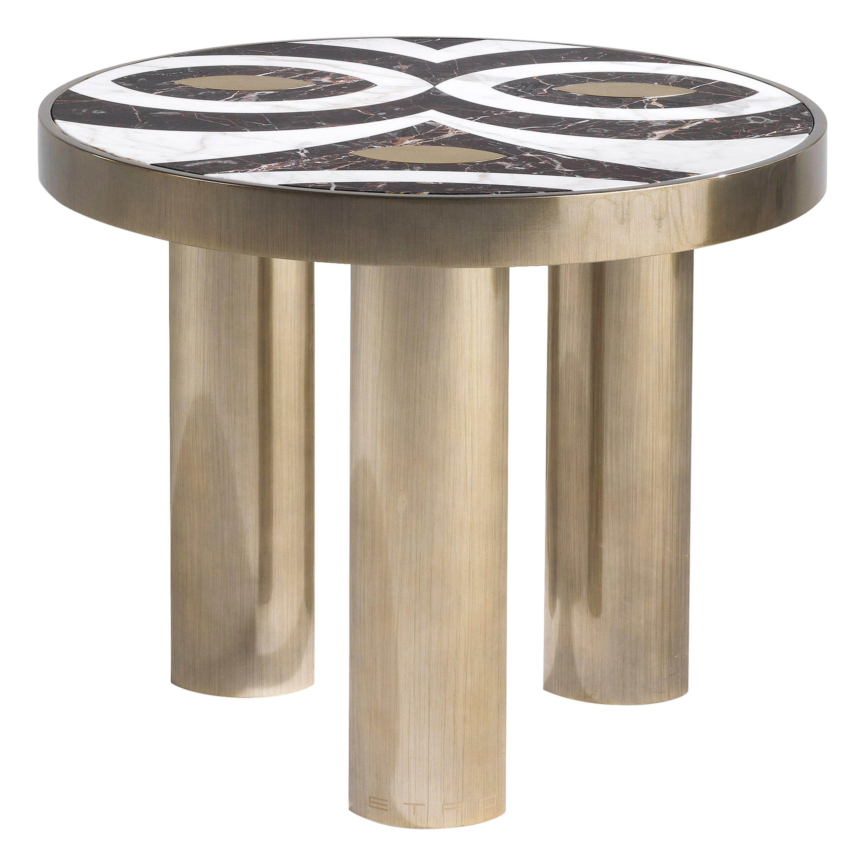 21st Century Akan Small Table in Marble and Wood by Etro Home Interiors