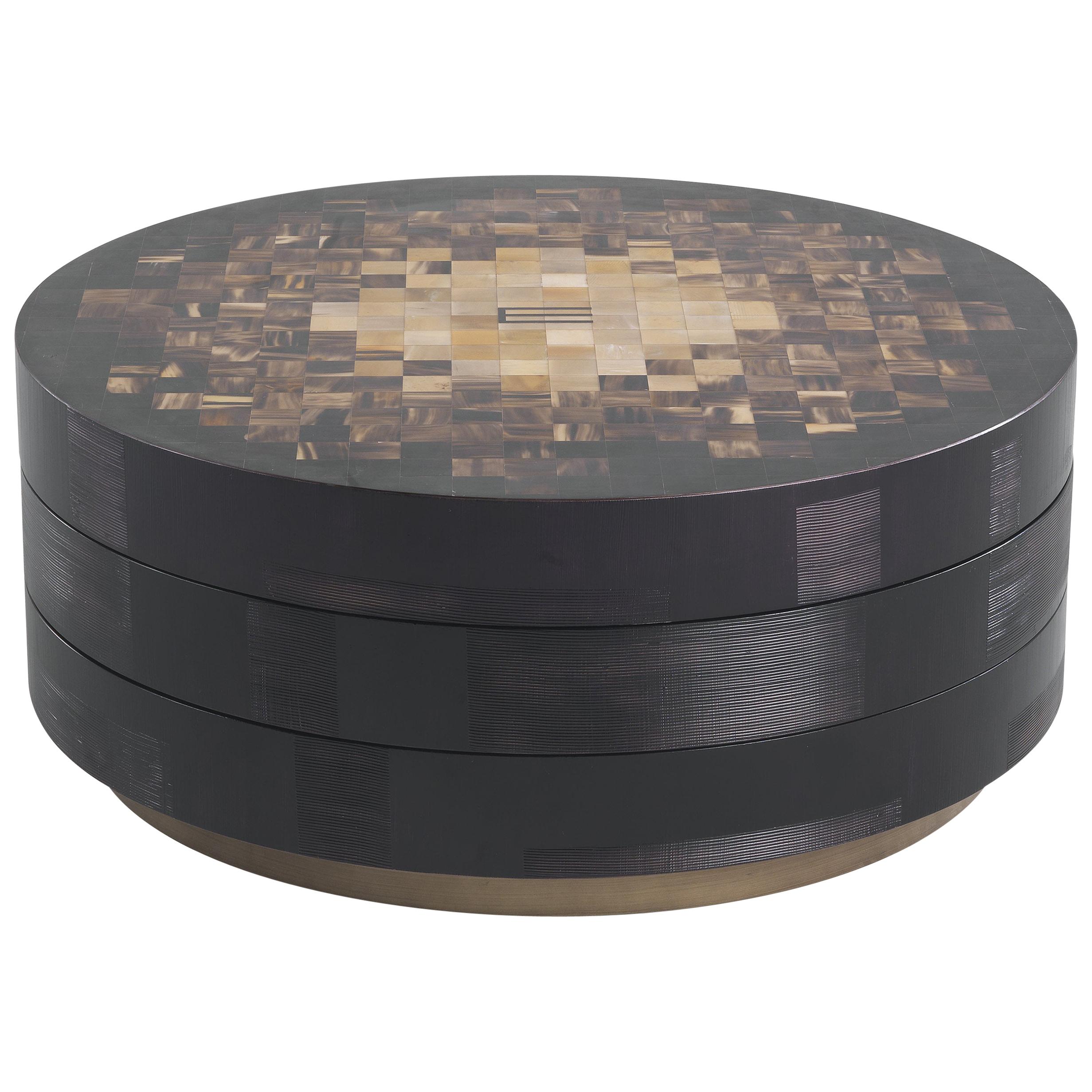21st Century Aleppo Central Table with Ox Horn Inlay by Etro Home Interiors