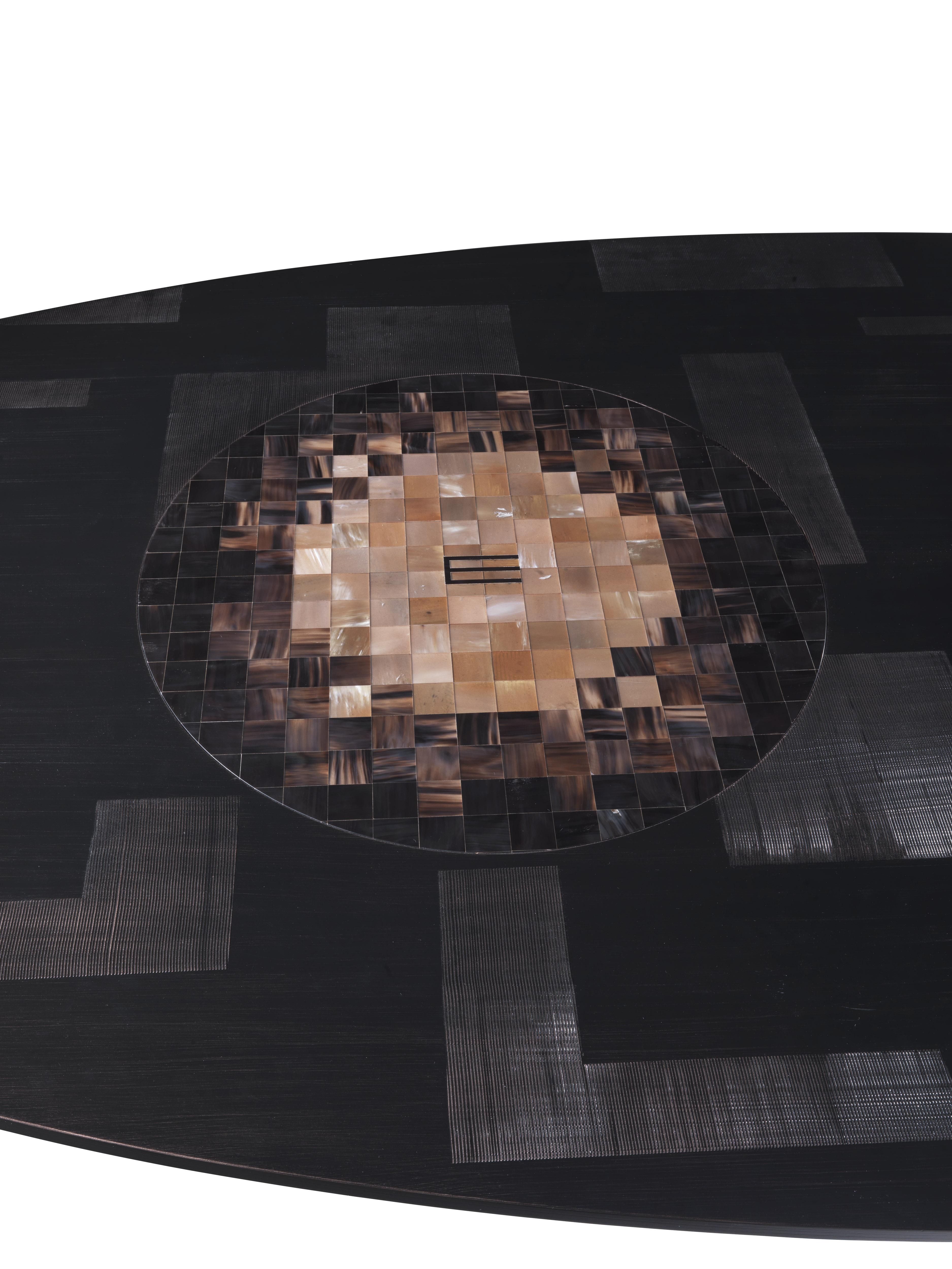 Modern 21st Century Aleppo Dining Table with Ox Horn Inlay by Etro Home Interiors
