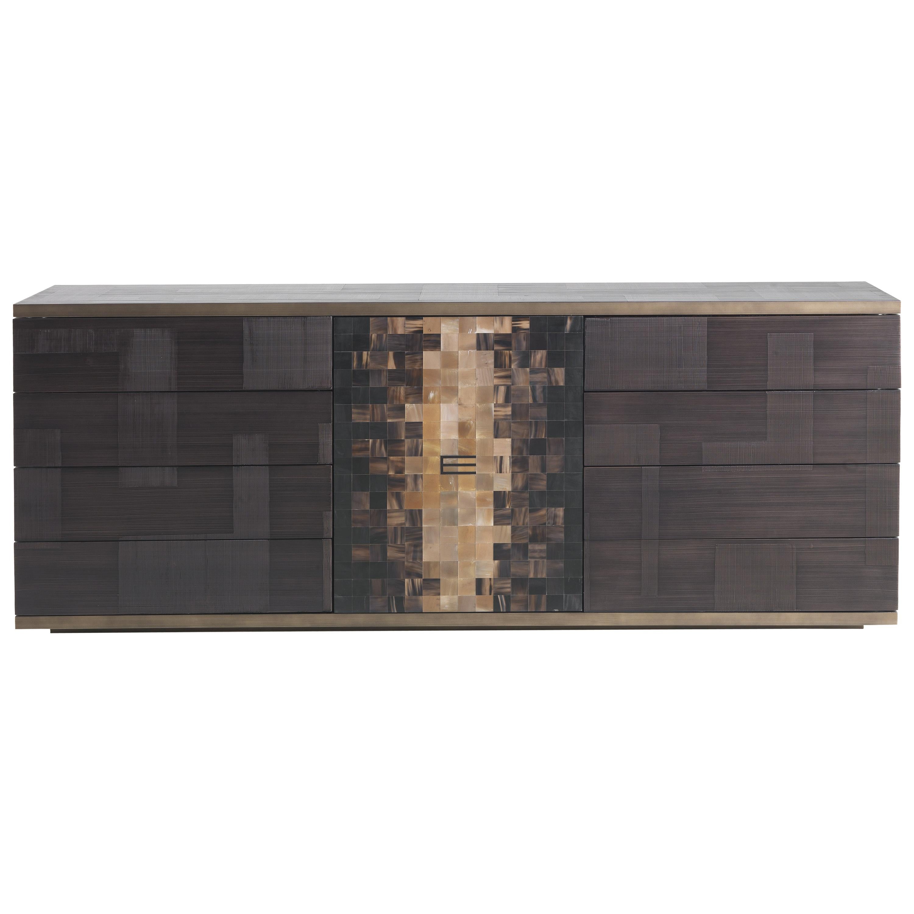 21st Century Aleppo Sideboard in Wood with Ox Horn Inlay by Etro Home Interiors
