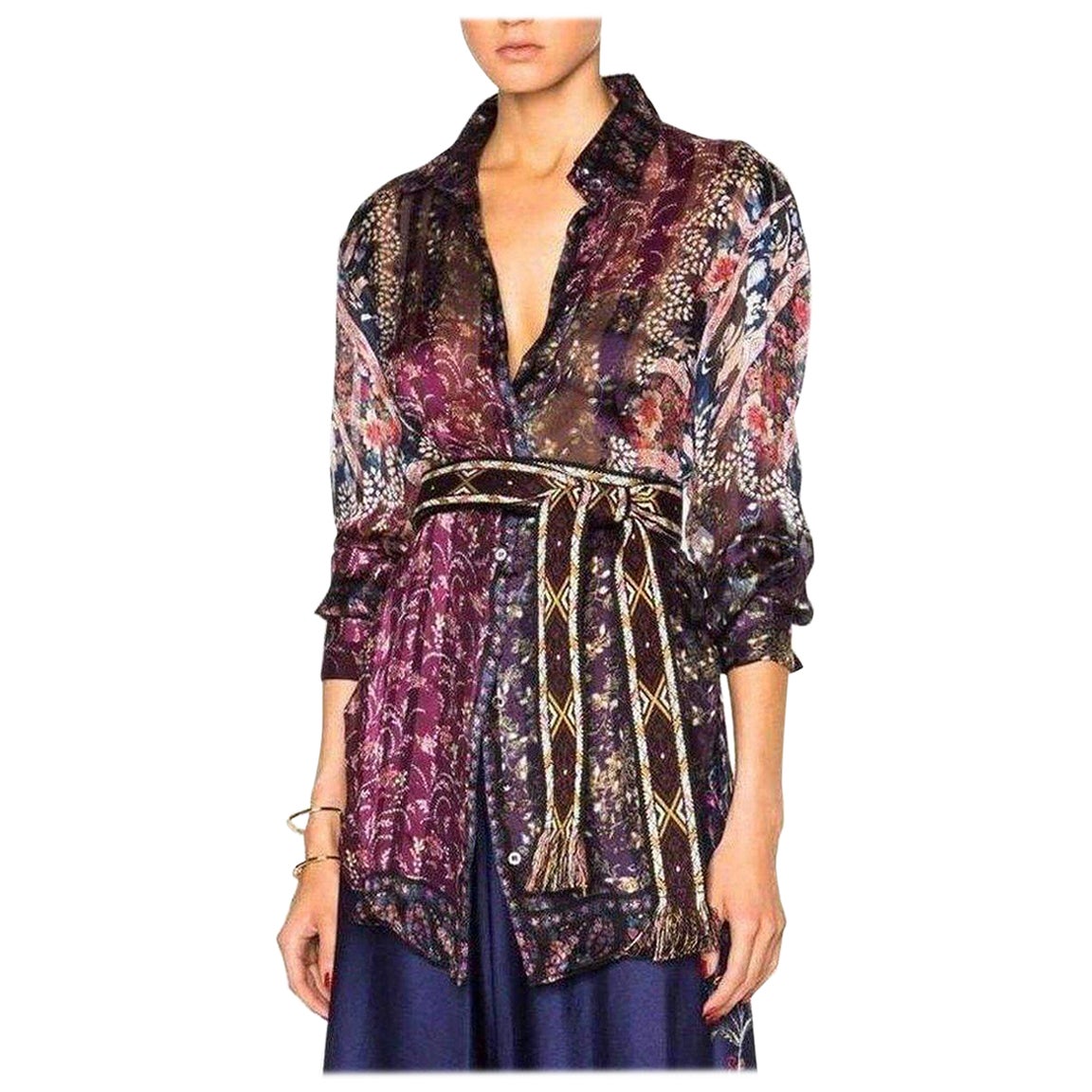 Etro Camisa de seda Alina IT 38 en venta