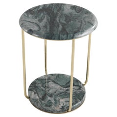 Petite table d'appoint du 21e siècle en marbre vert et laiton par Etro Home Interiors