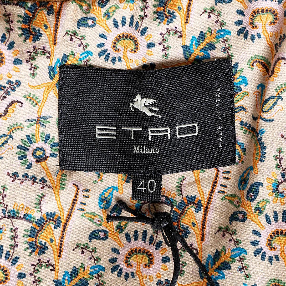 ETRO Amber brown suede 2022 EMBROIDERED FRINGED Jacket 40 S For Sale 3
