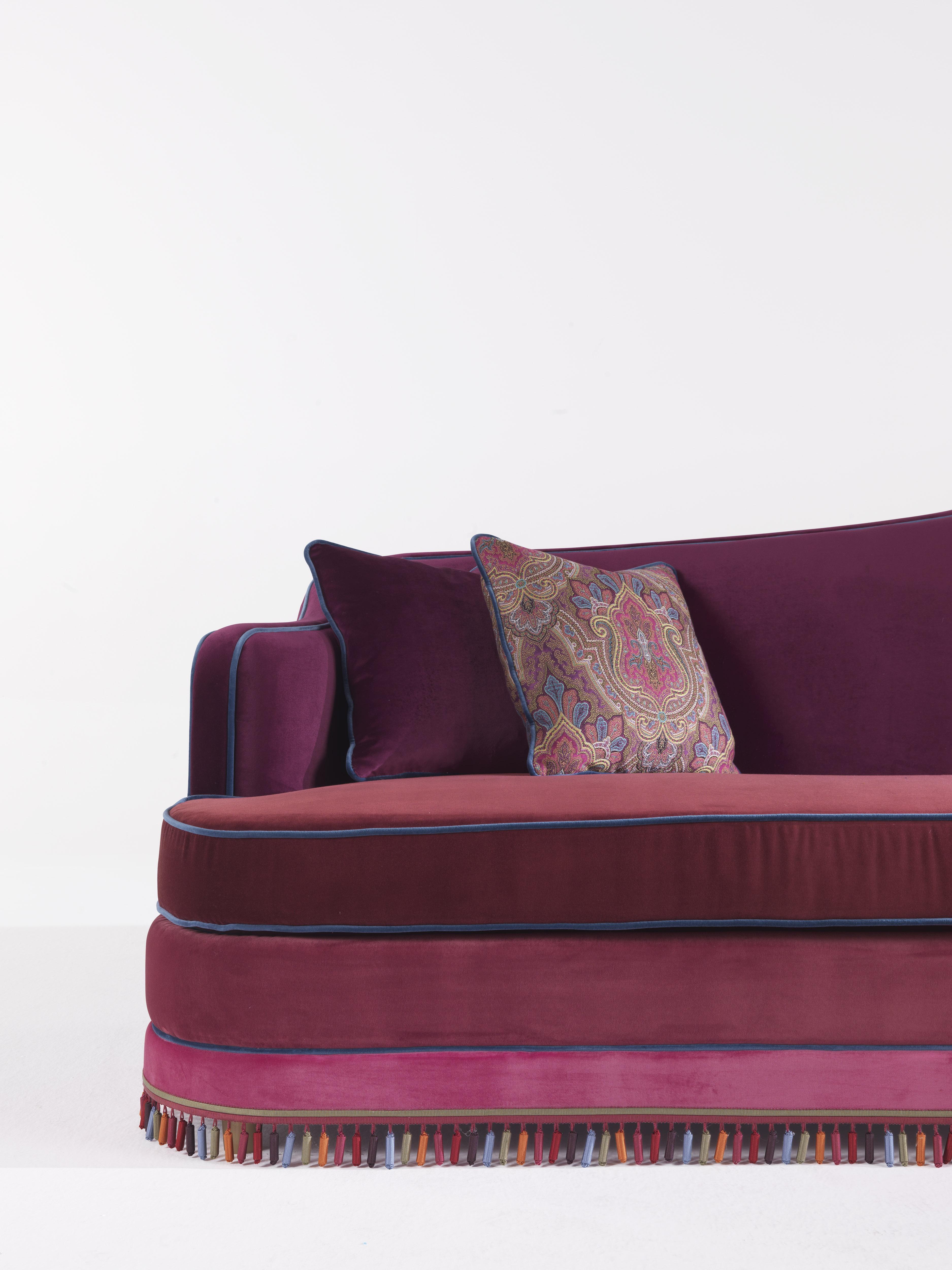 21st Century Amina 3-Sitzer-Sofa aus Samt von Etro Home Interiors (Italienisch) im Angebot