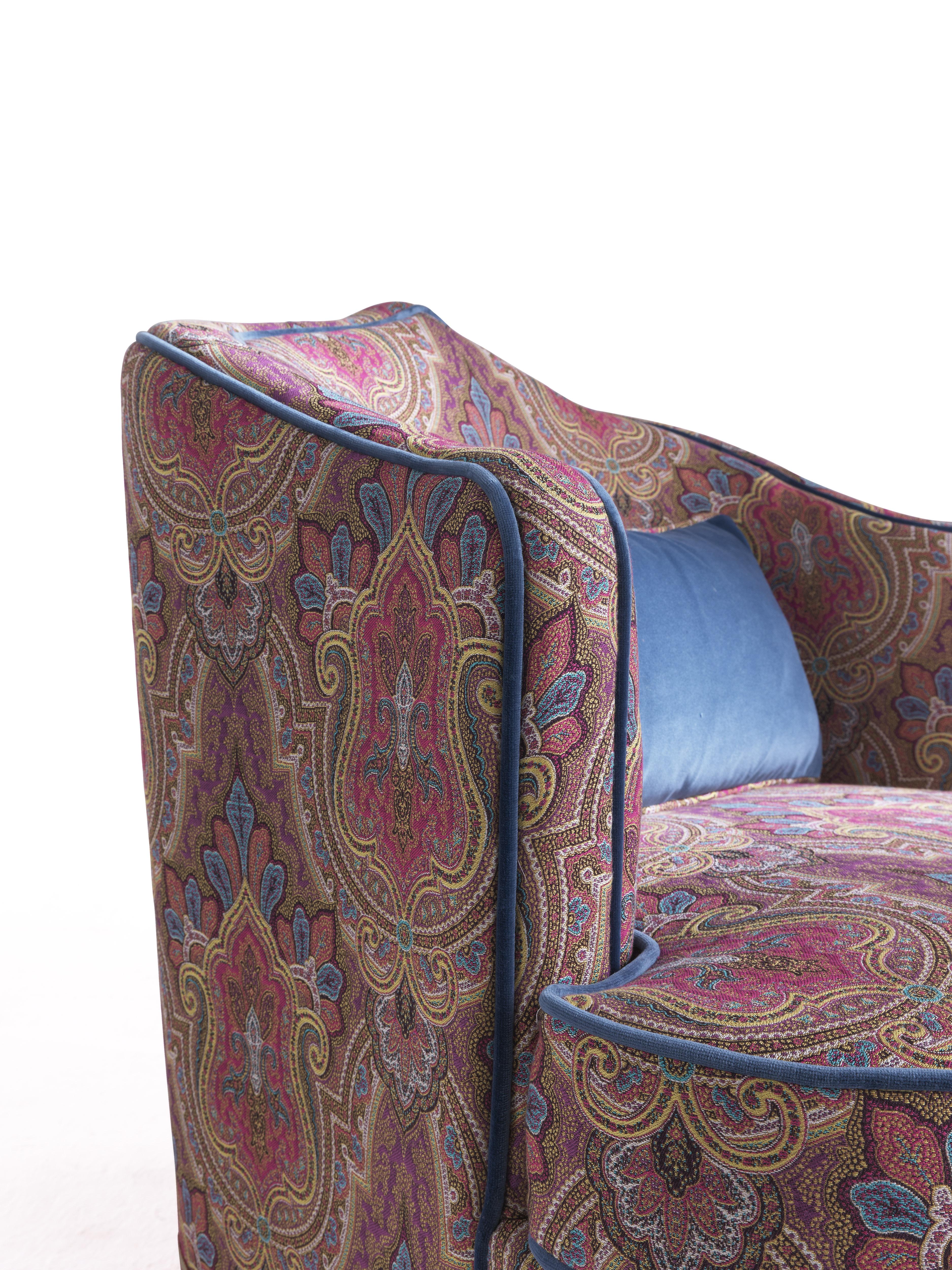 Modern 21st Century Amina Small Armchair in Fabric by Etro Home Interiors For Sale