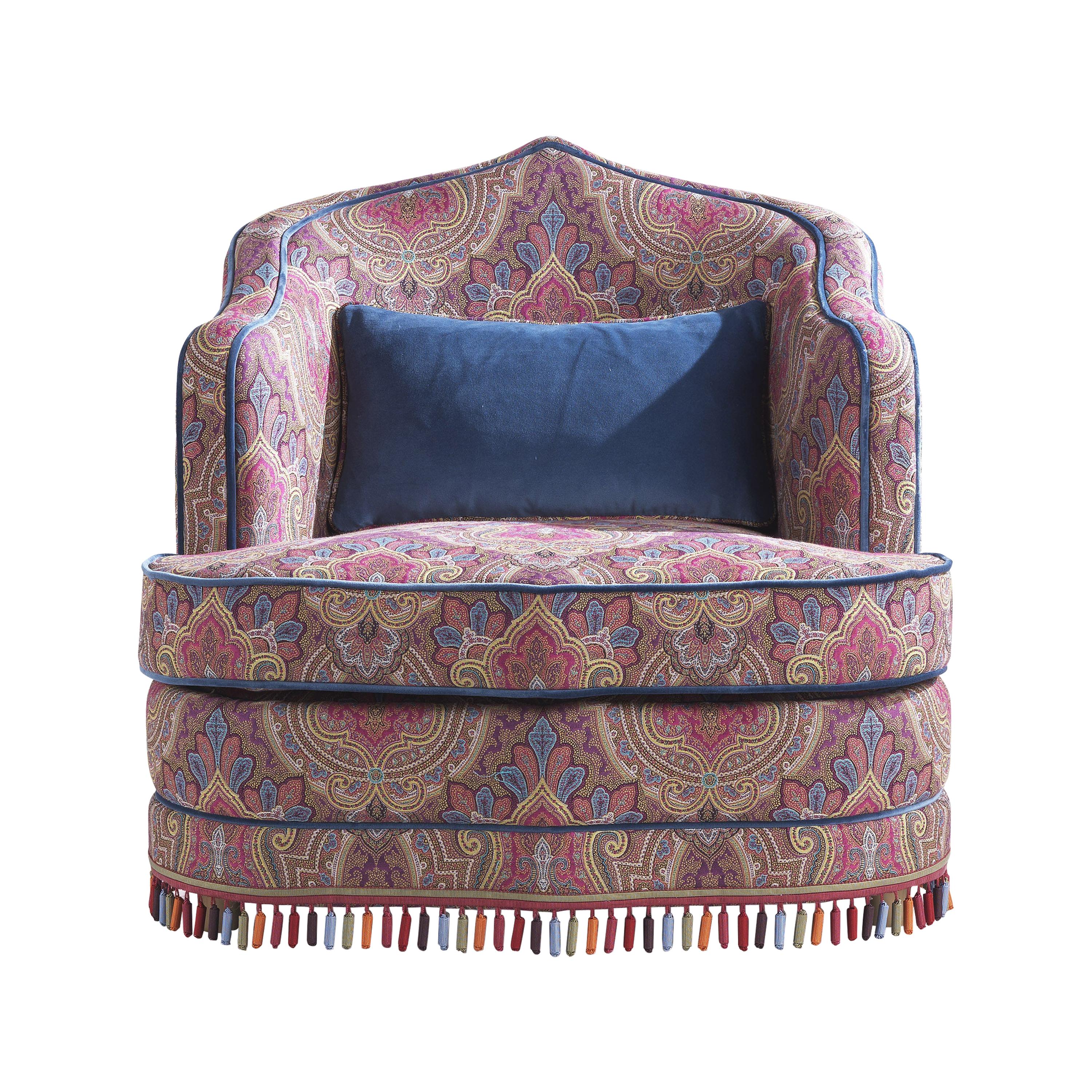 21st Century Amina Small Armchair in Fabric by Etro Home Interiors For Sale