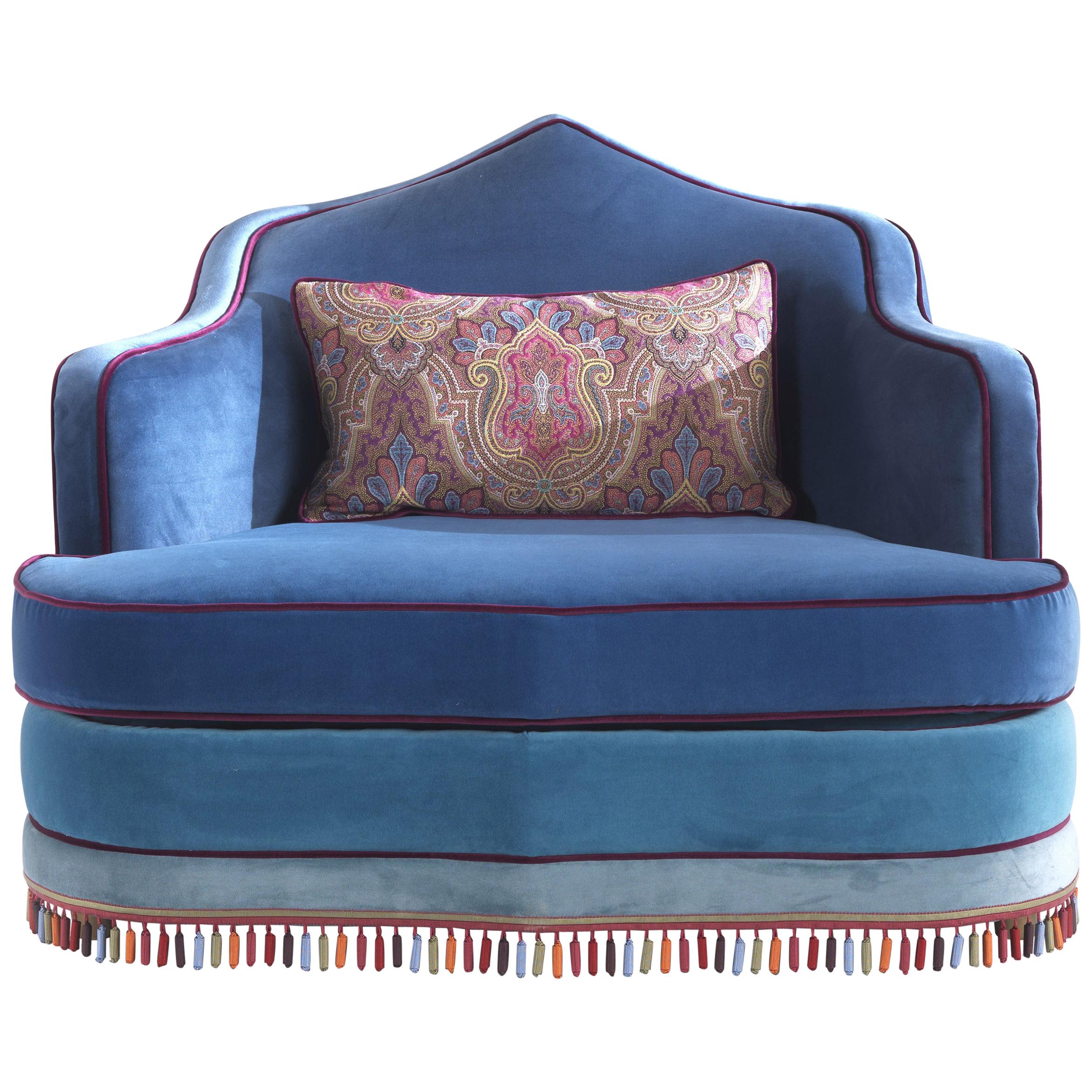 21st Century Amina Armchair in Velvet by Etro Home Interiors For Sale