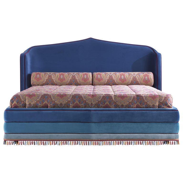 Etro Home Interiors Amina Extra Large Bed in Velvet For Sale at 1stDibs