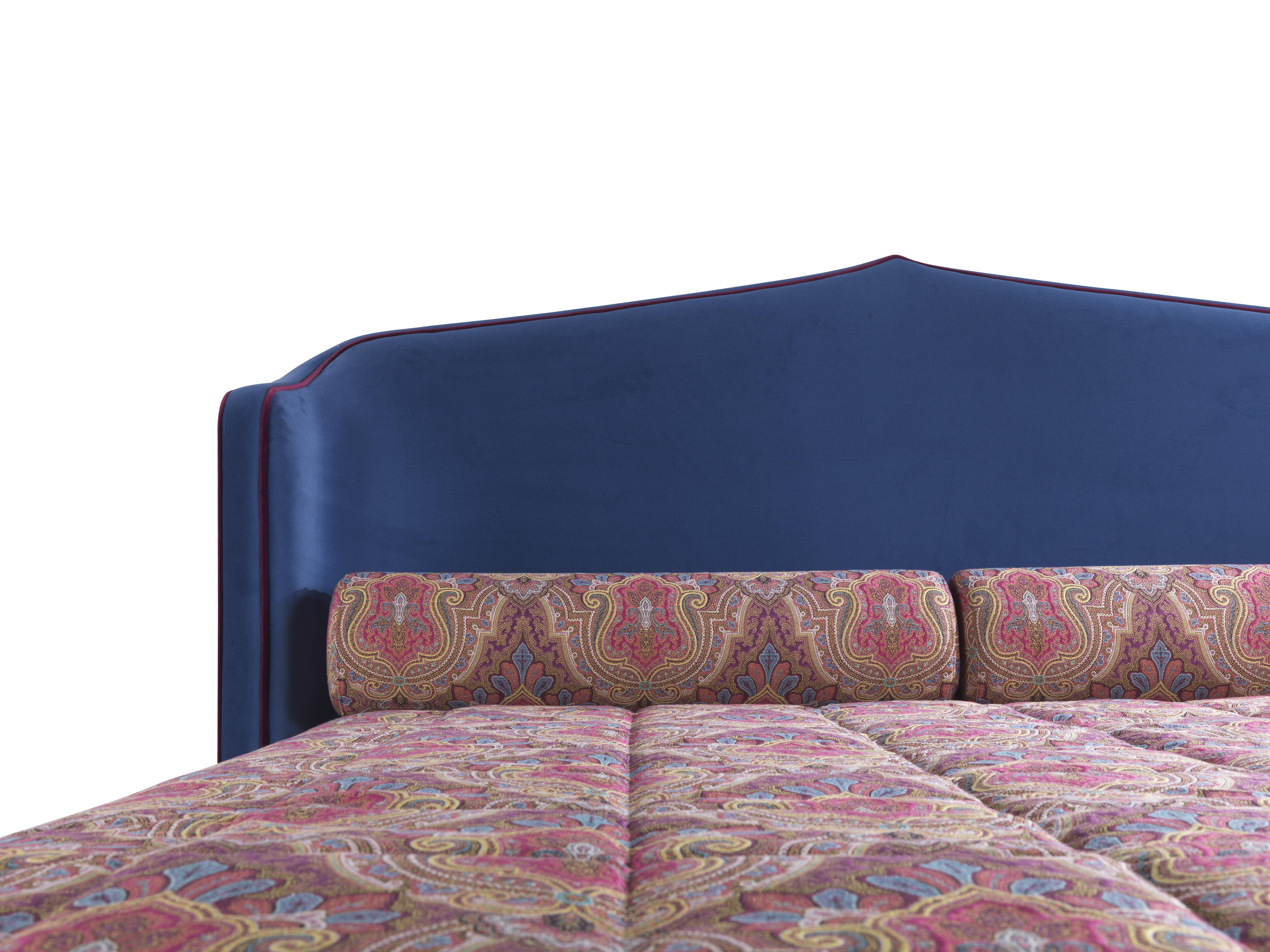 Italian 21st Century Amina Bed in Velvet by Etro Home Interiors For Sale