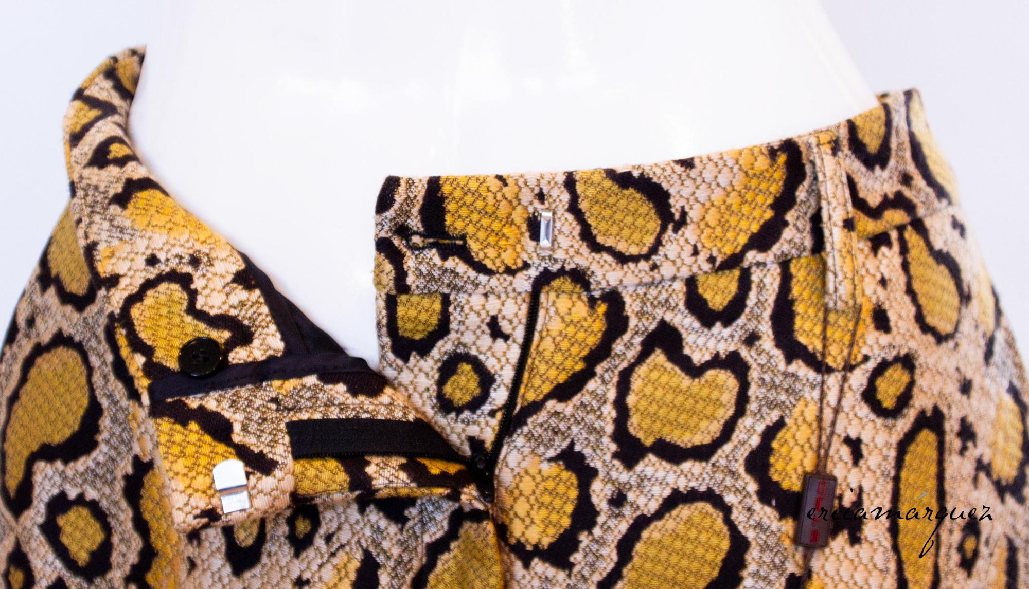 ETRO, High-Waisted, Bell-Bottom, Python Print Pants For Sale 6