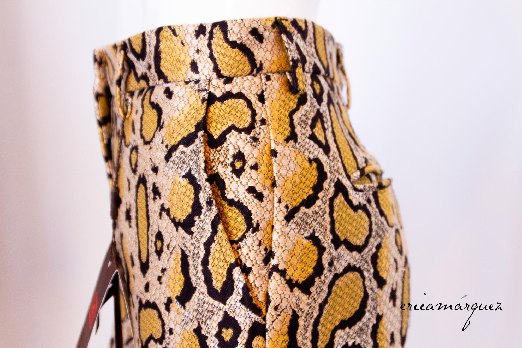 ETRO, High-Waisted, Bell-Bottom, Python Print Pants For Sale 8