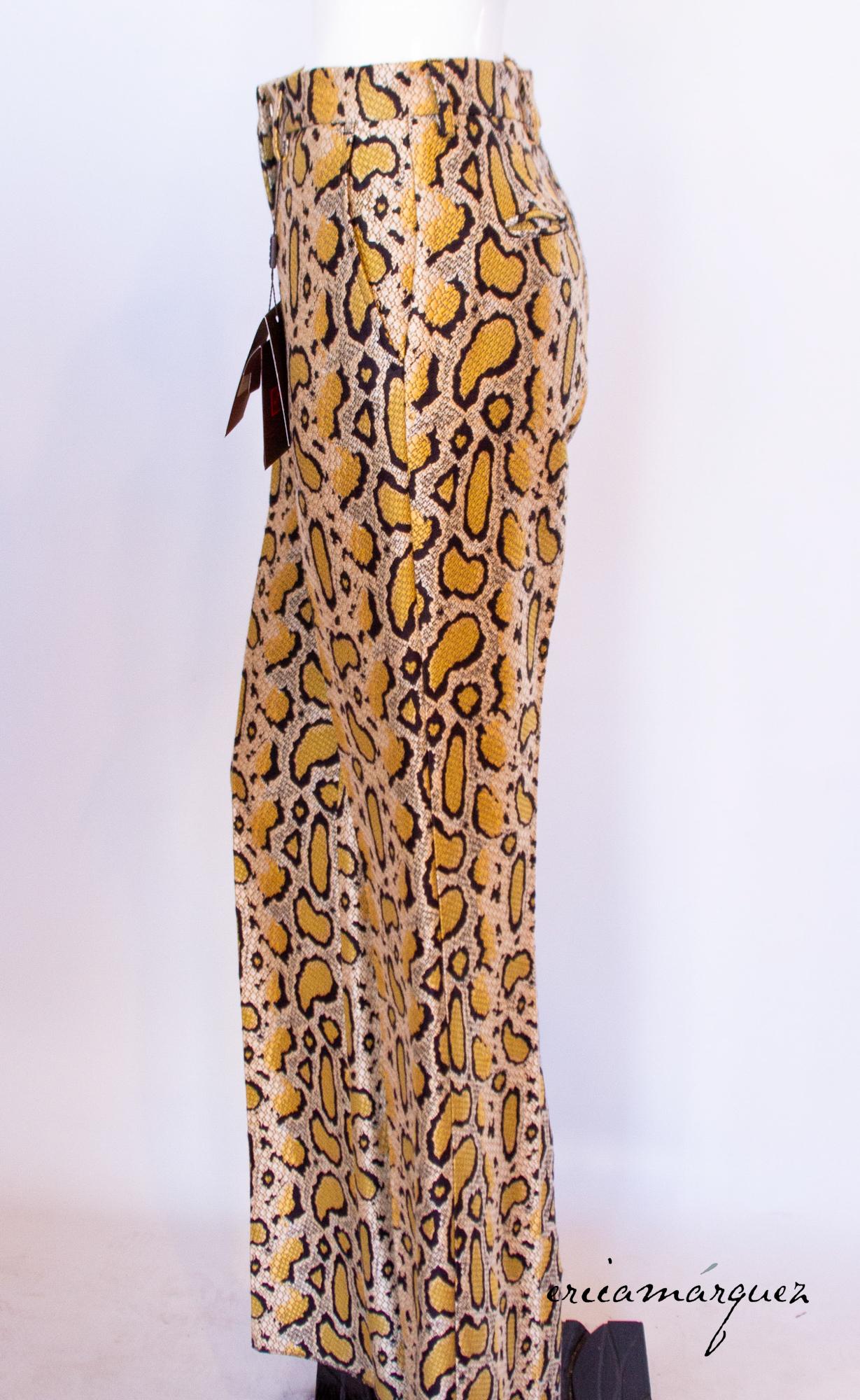 ETRO, High-Waisted, Bell-Bottom, Python Print Pants For Sale 9