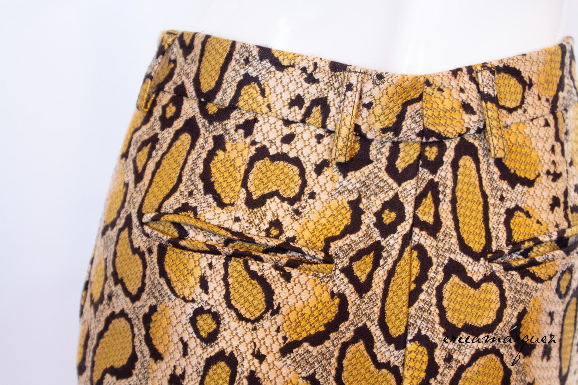 ETRO, High-Waisted, Bell-Bottom, Python Print Pants For Sale 10