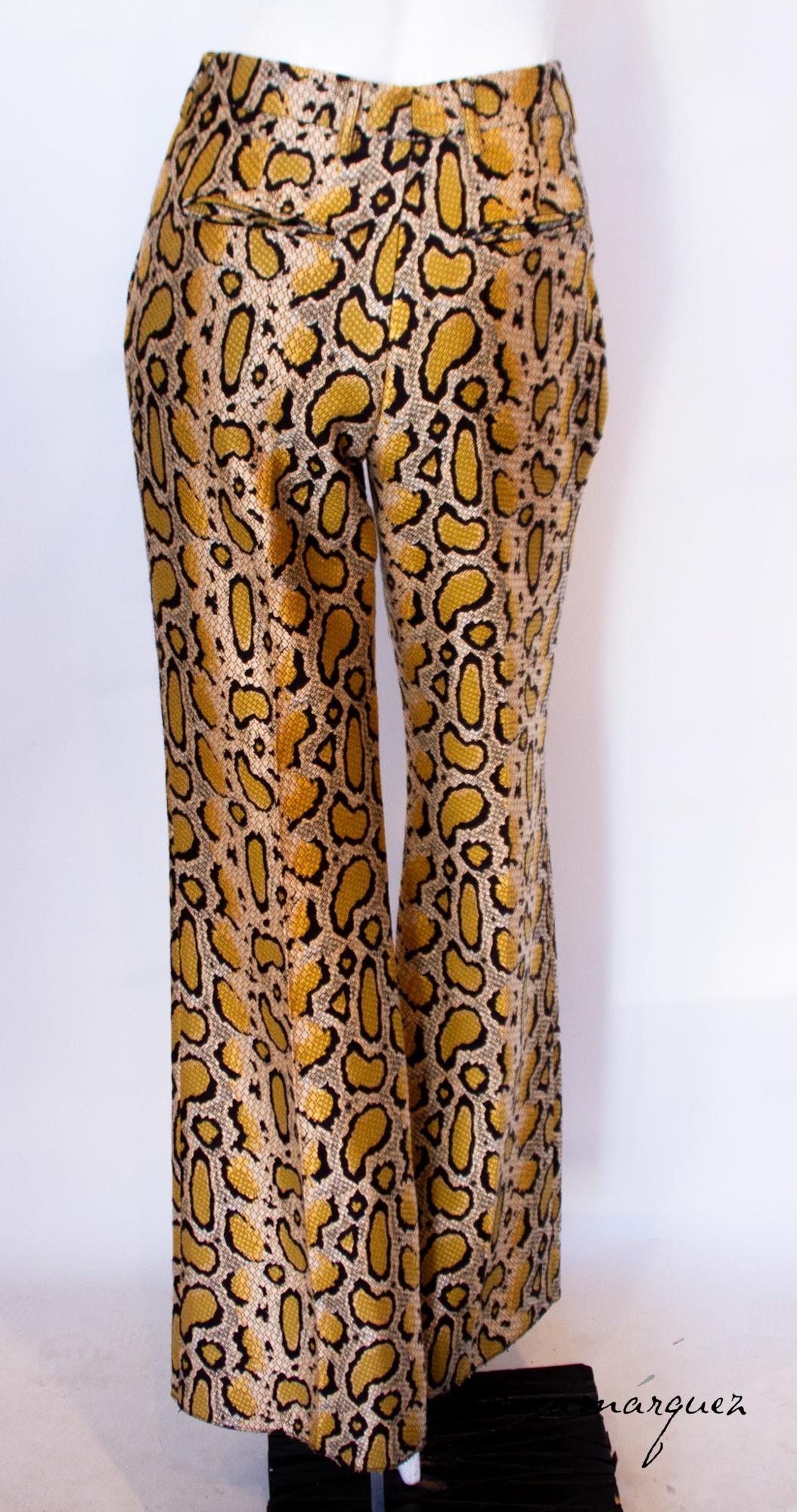 ETRO, High-Waisted, Bell-Bottom, Python Print Pants For Sale 11