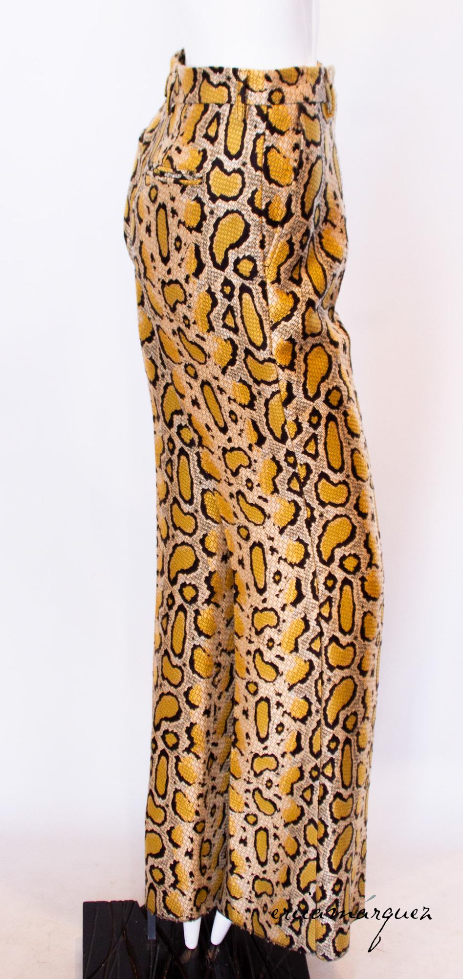 ETRO, High-Waisted, Bell-Bottom, Python Print Pants For Sale 12