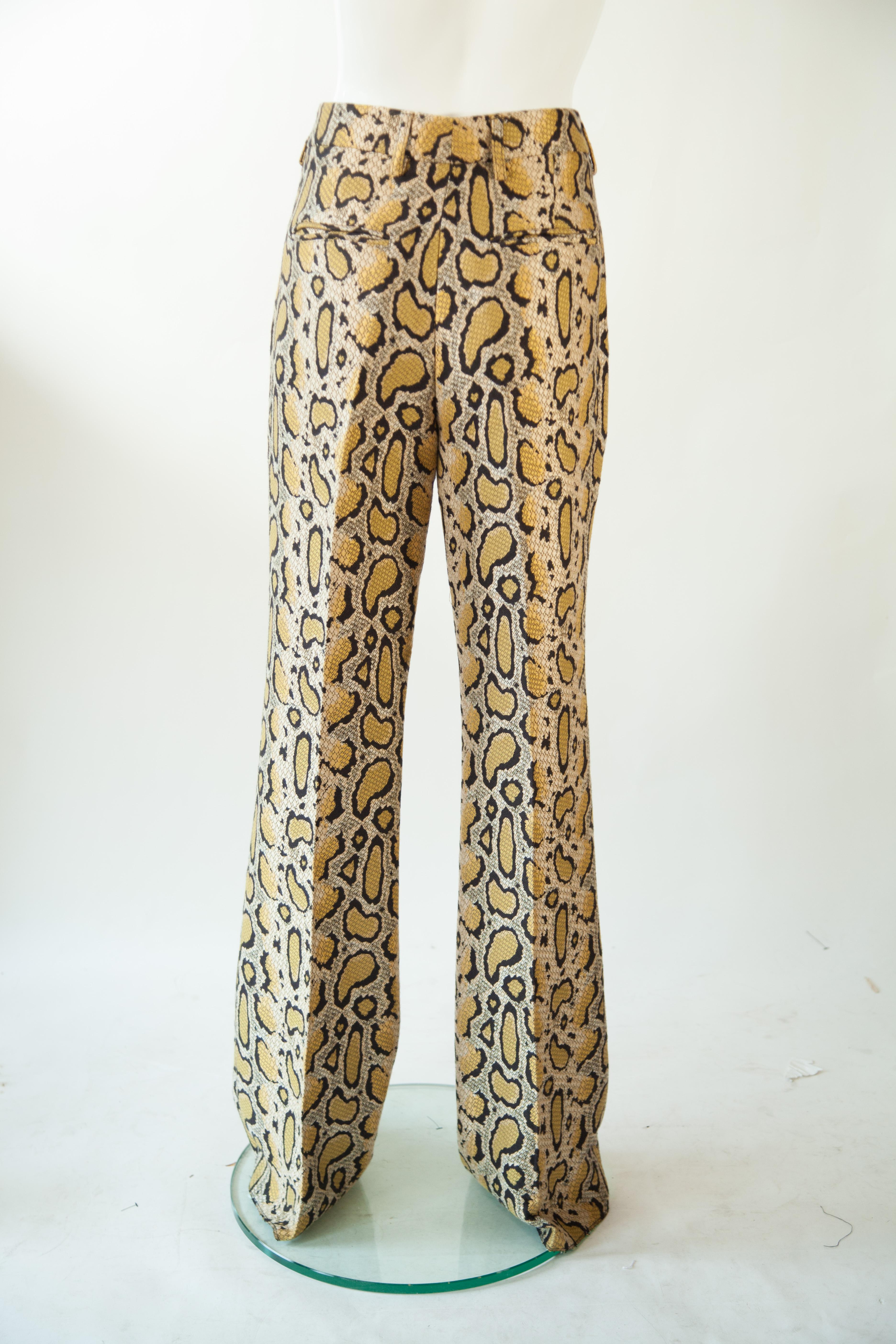 Brown Etro Animal Print Pant For Sale