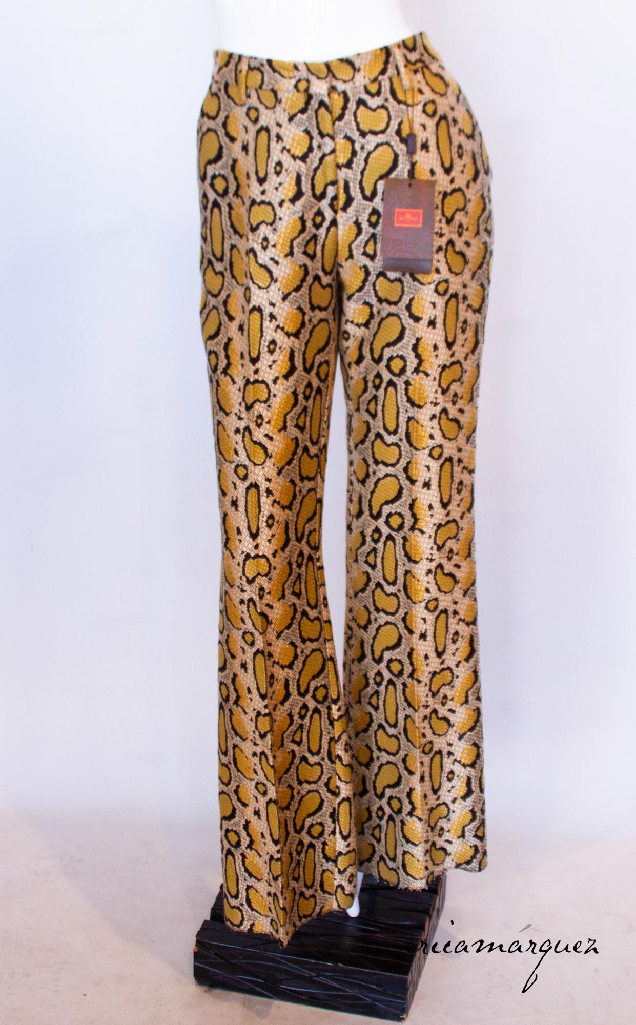 ETRO, High-Waisted, Bell-Bottom, Python Print Pants For Sale 1
