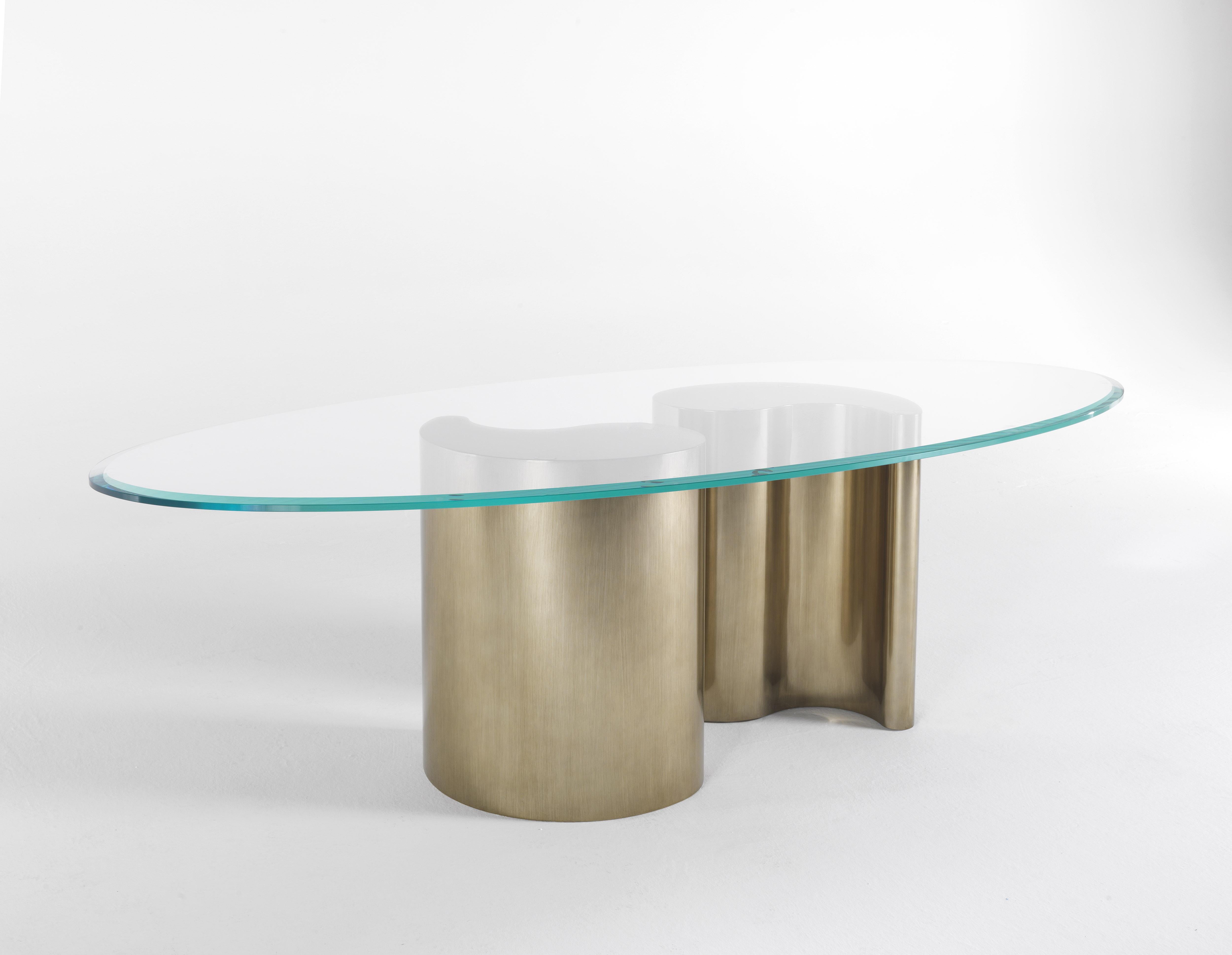 Moderne Table de salle à manger Arp du 21e siècle en verre et bois par Etro Home Interiors en vente
