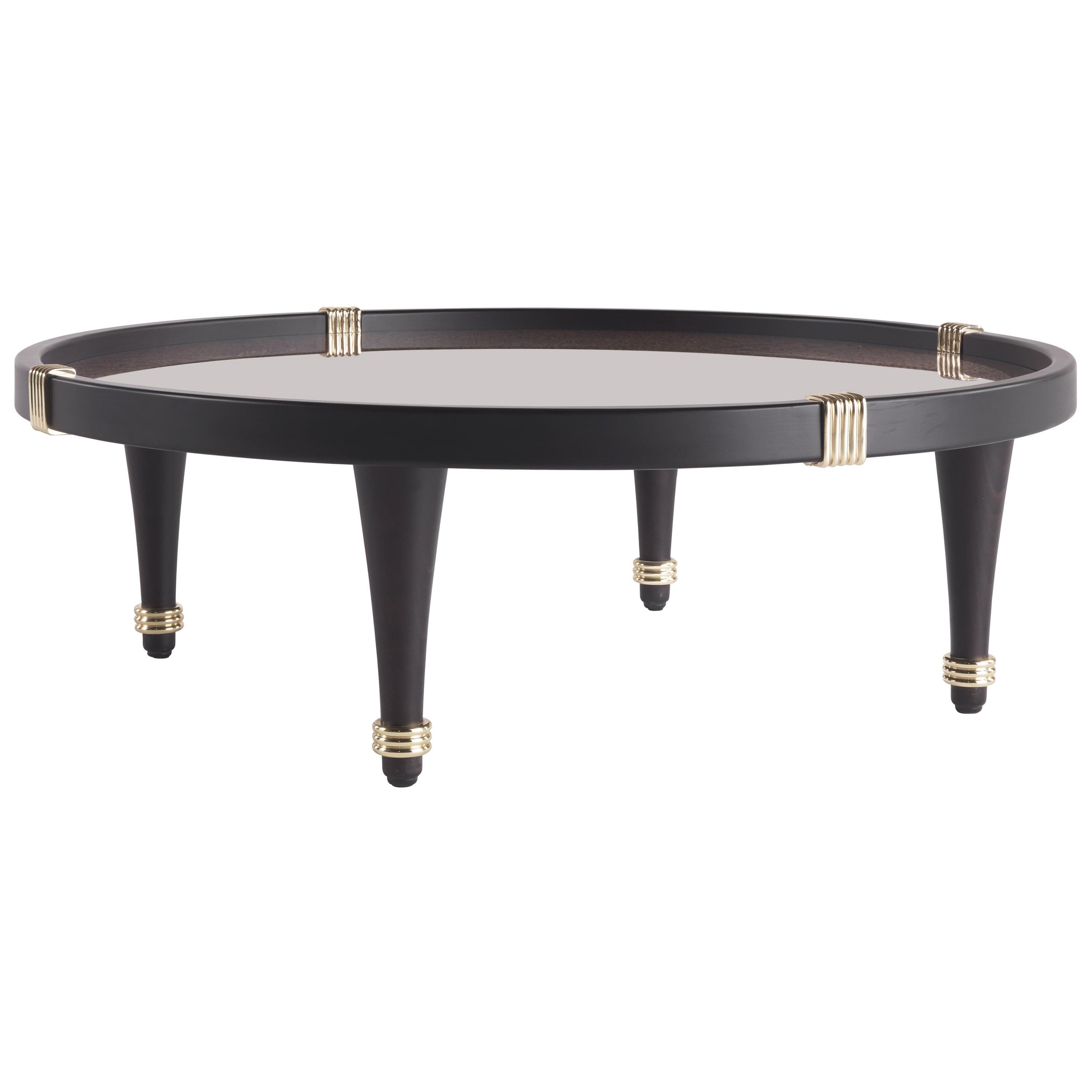 21st Century Axum Central Table in Wood and Fabric Top by Etro Home Interiors For Sale