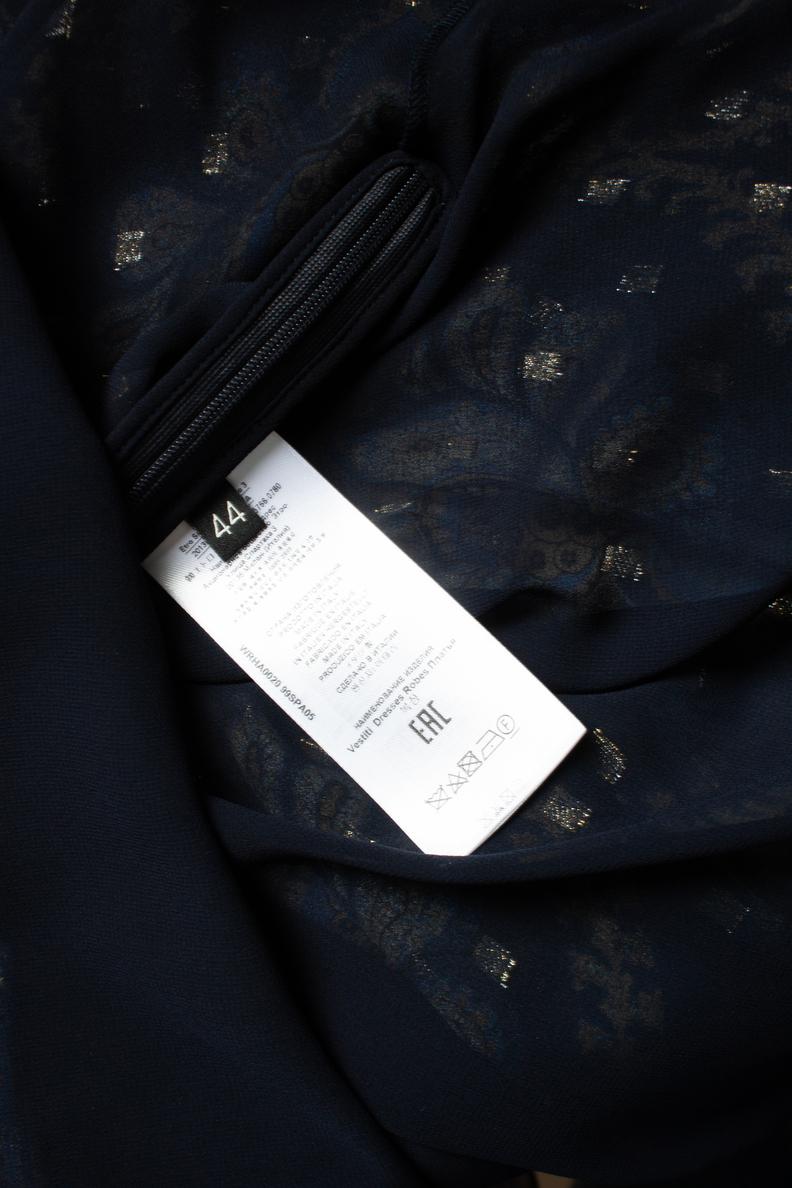 Women's Etro, balloon sleeve silk jacquard minidress in blue For Sale