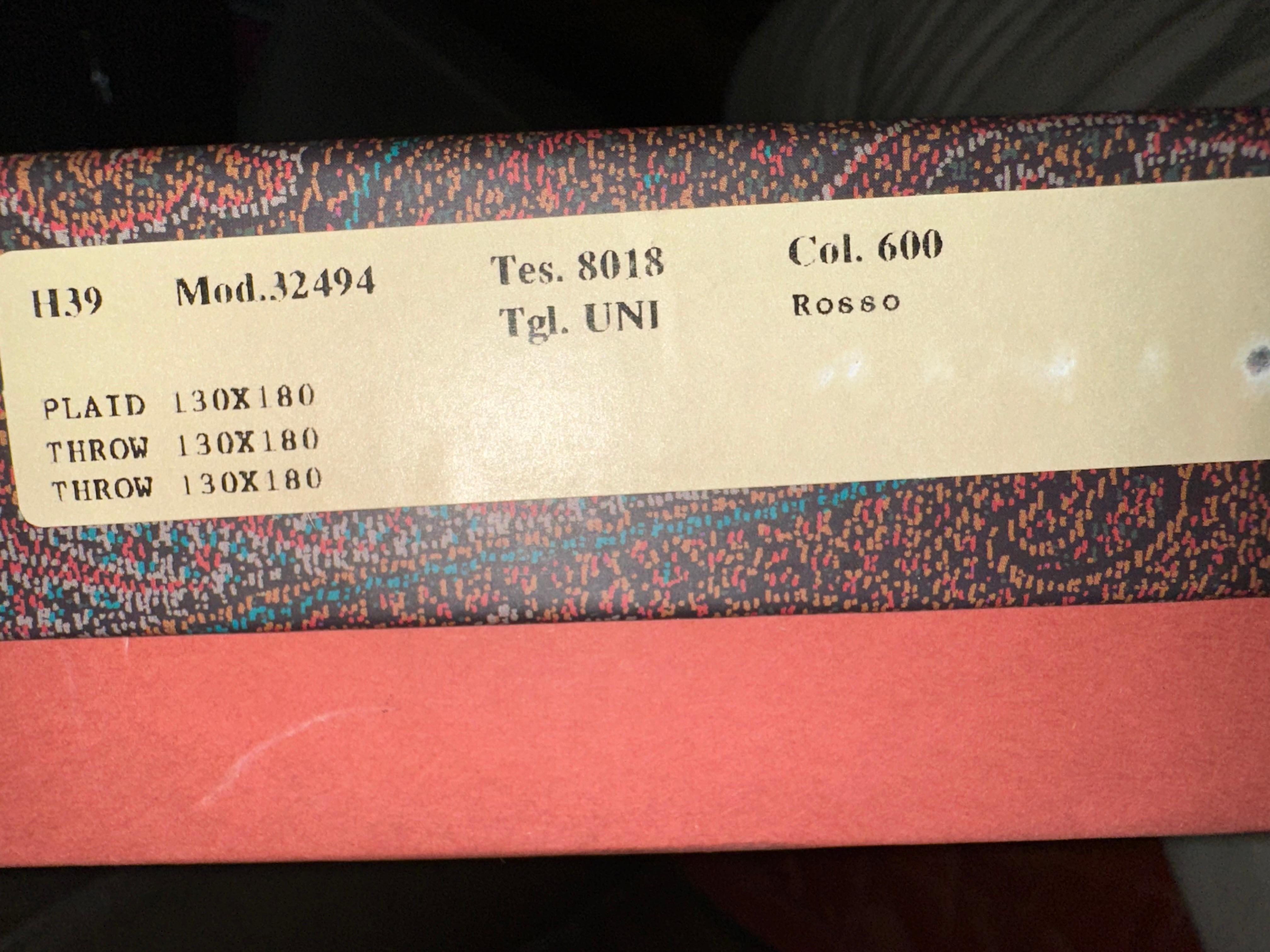 Italian Etro Bani Silk Throw, Deep Red, New in Box, Italy  For Sale