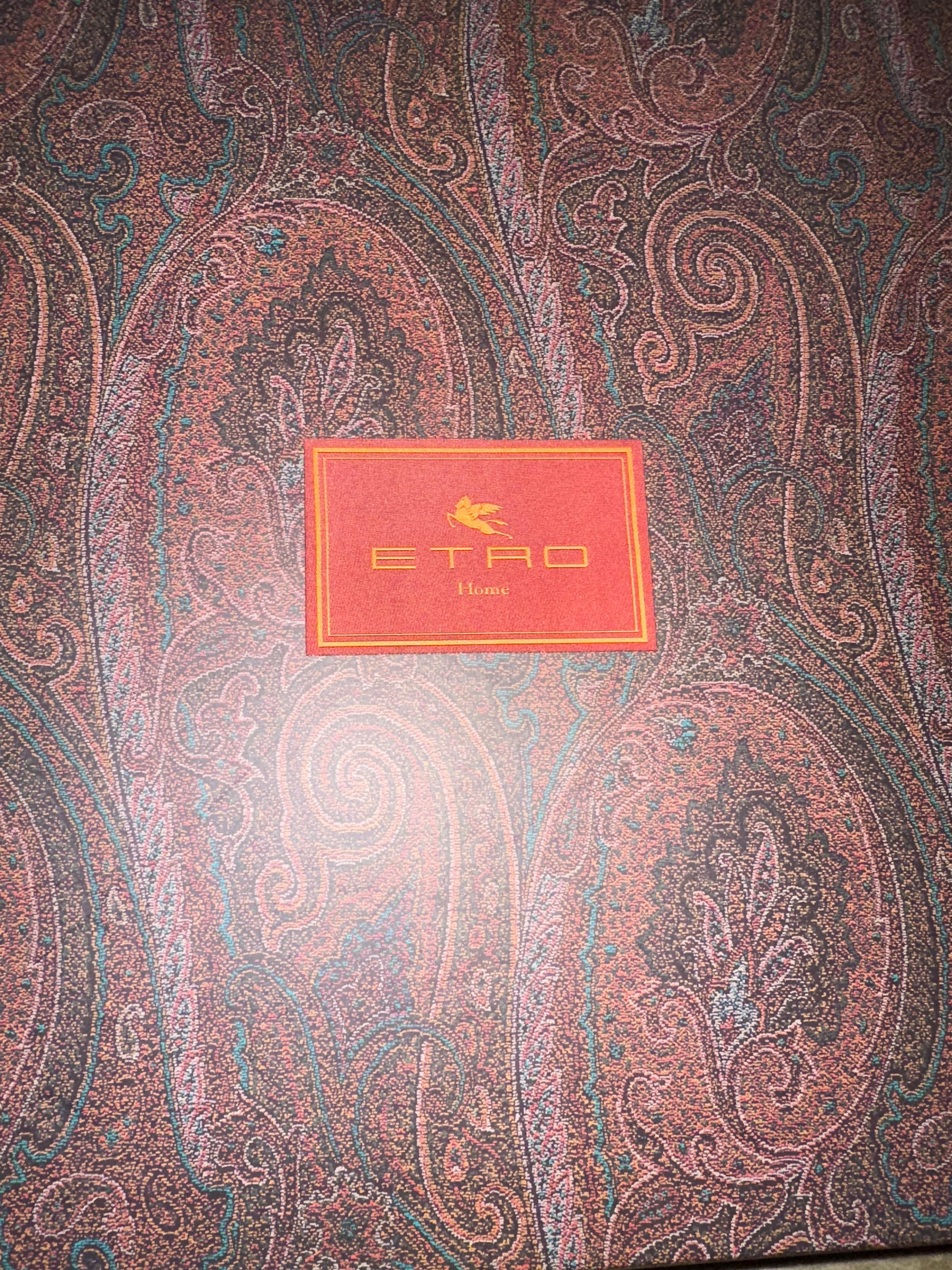Etro Bani Silk Throw, Deep Red, New in Box, Italy  In New Condition For Sale In Brooklyn, NY
