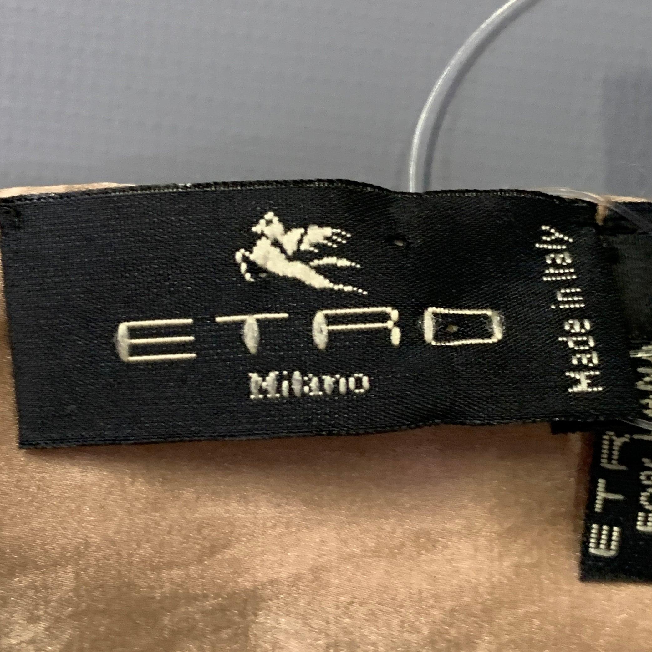 ETRO Beige Multi Color Beaded Leather Wool Silk Sequined Scarf For Sale 1