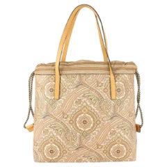 Vintage Etro Beige Paisley Tote Bag 108et12