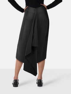 Etro Black A-Line Wool Midi Skirt Size S