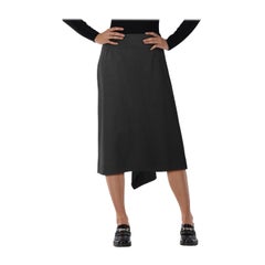 Etro Black A-Line Wool Midi Skirt Size S