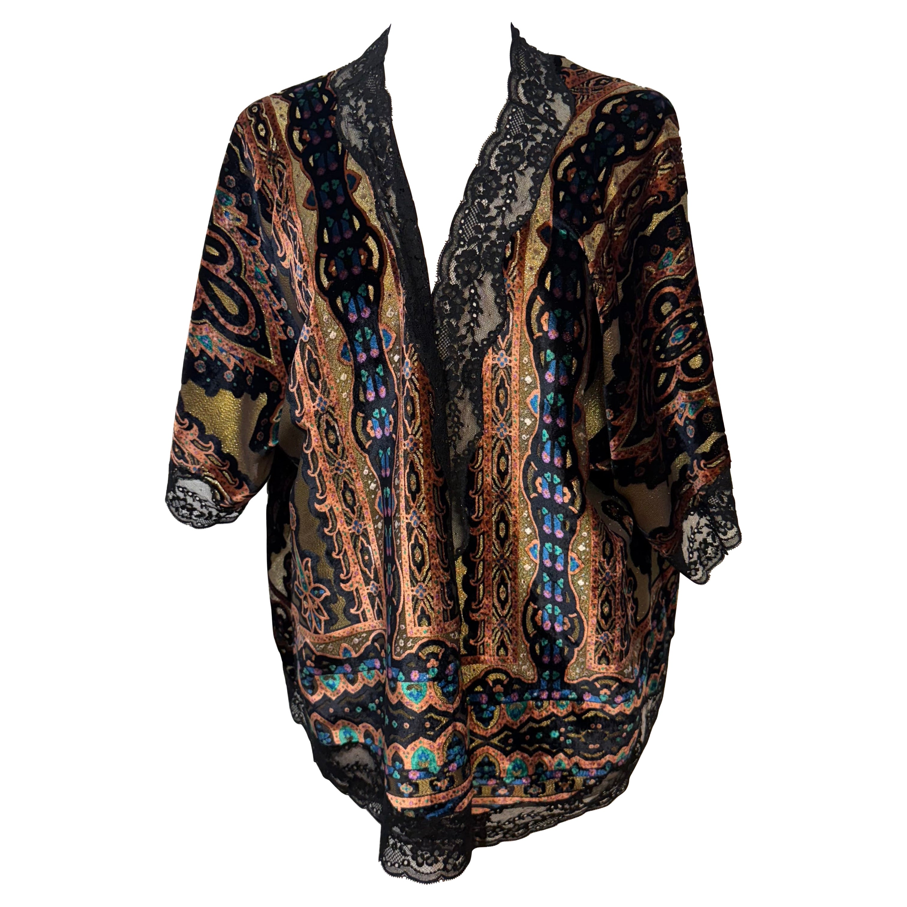 Pre-owned Etro Black And Golden Jacket Size It 38 / Fr 34 / Us 2