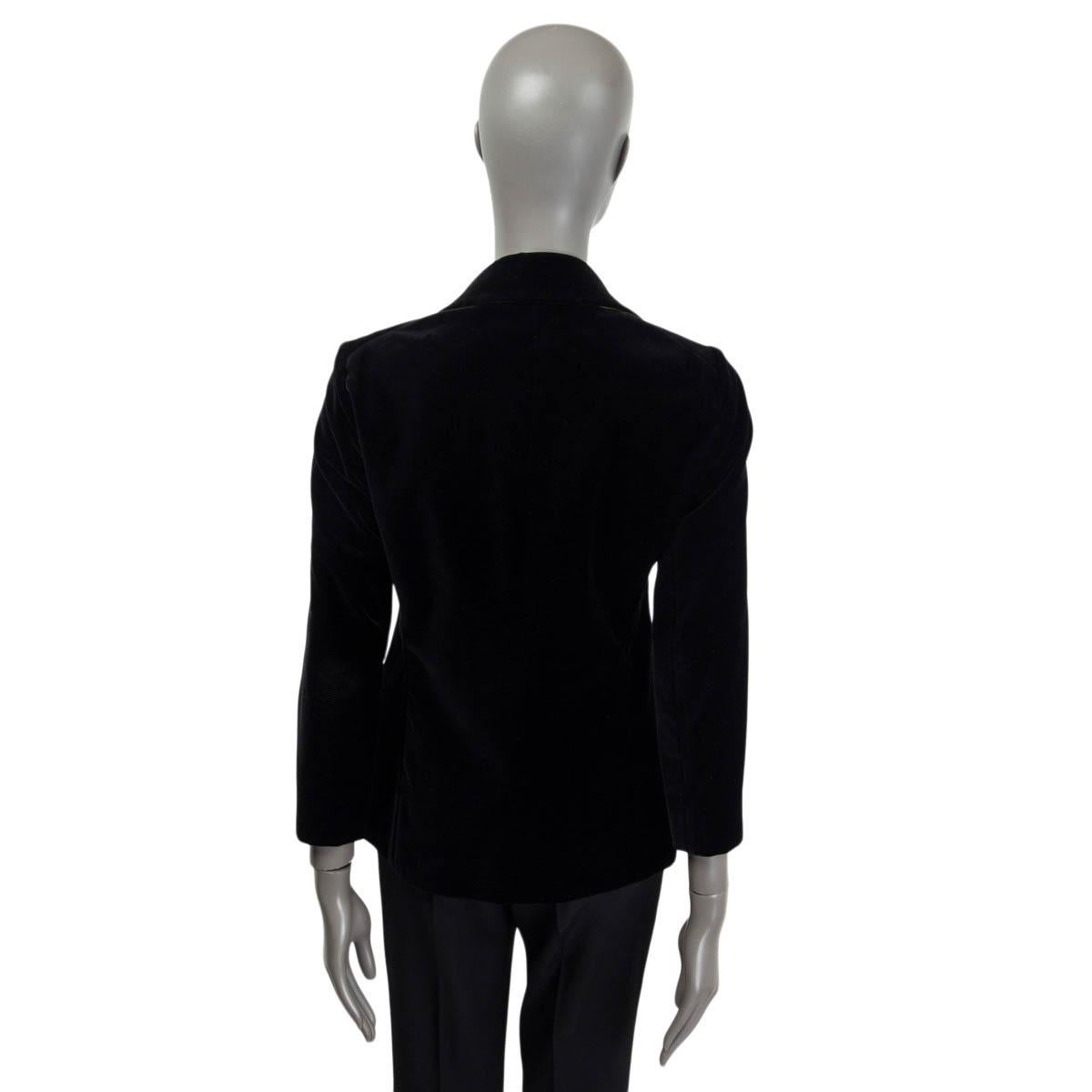 Black ETRO black cotton VELVET SINGLE BREASTED Blazer Jacket 44 L For Sale
