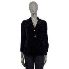 ETRO black cotton VELVET SINGLE BREASTED Blazer Jacket 44 L