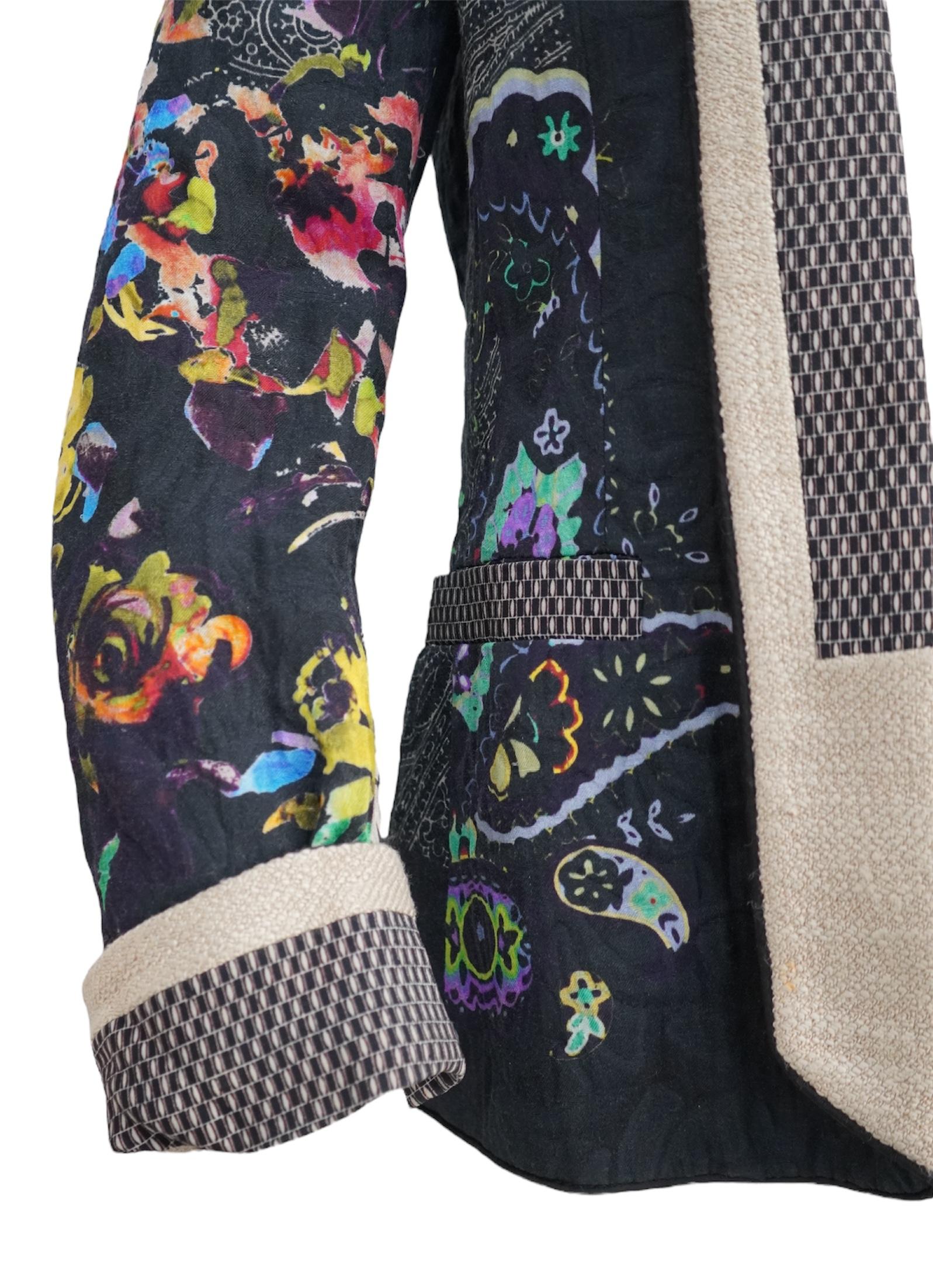 Etro - Blazer nero con motivo floreale e paisley - sz 40 in vendita 2