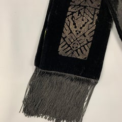 ETRO Black Glitter Viscose / Silk Velvet Scarf
