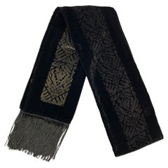 New Louis Vuitton Red Black Woven Fringe Scarf For Sale at 1stDibs