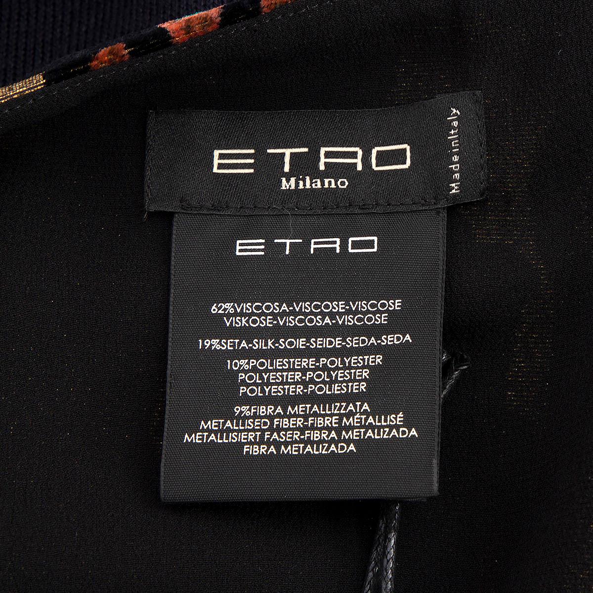 ETRO black & gold LACE TRIM OPEN VELVET TOPPER Coat Jacket OS For Sale 1