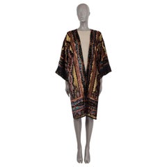 ETRO black & gold LACE TRIM OPEN VELVET TOPPER Coat Jacket OS