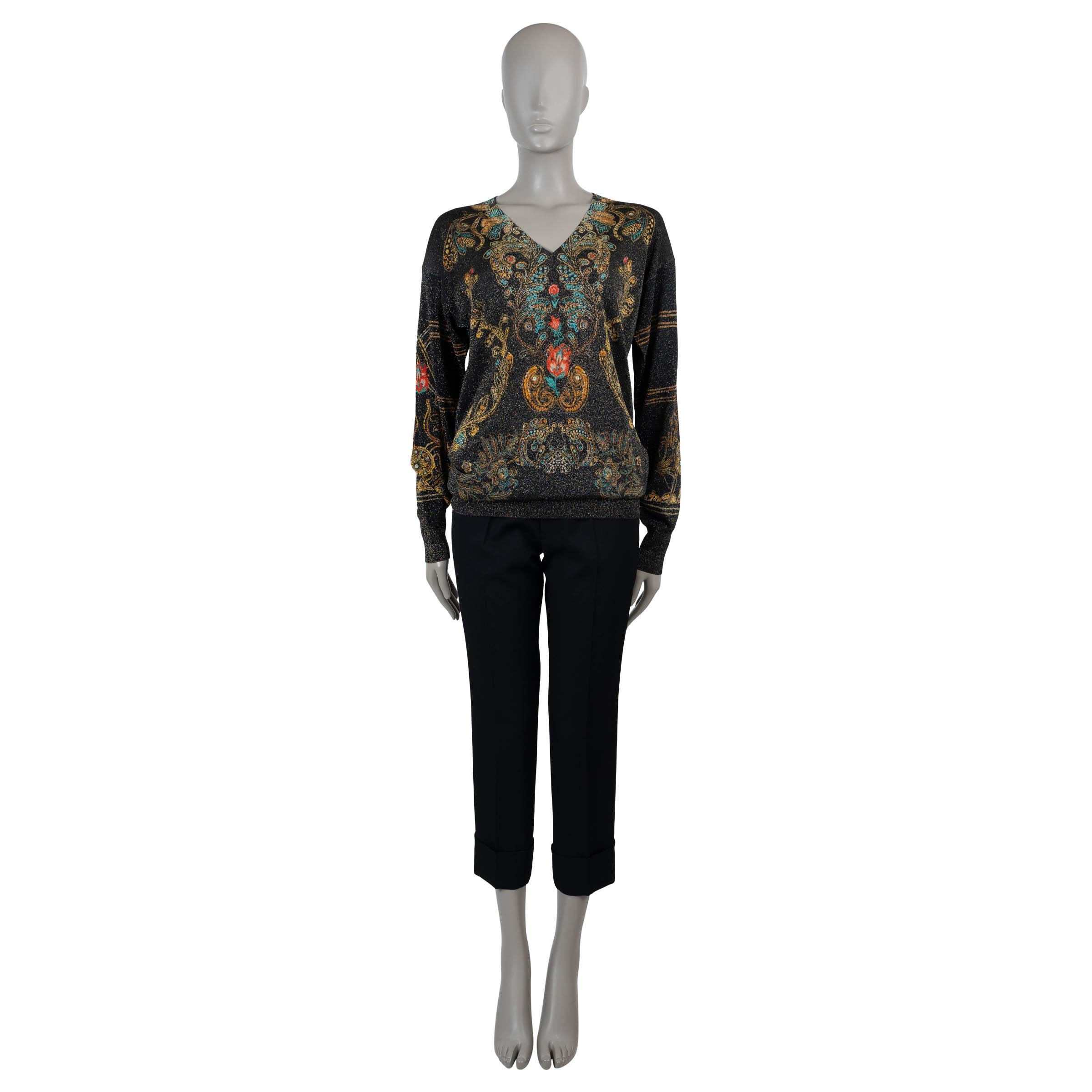 ETRO - Pull LUREX en viscose ATHEMONION noir et or 40 S Excellent état - En vente à Zürich, CH