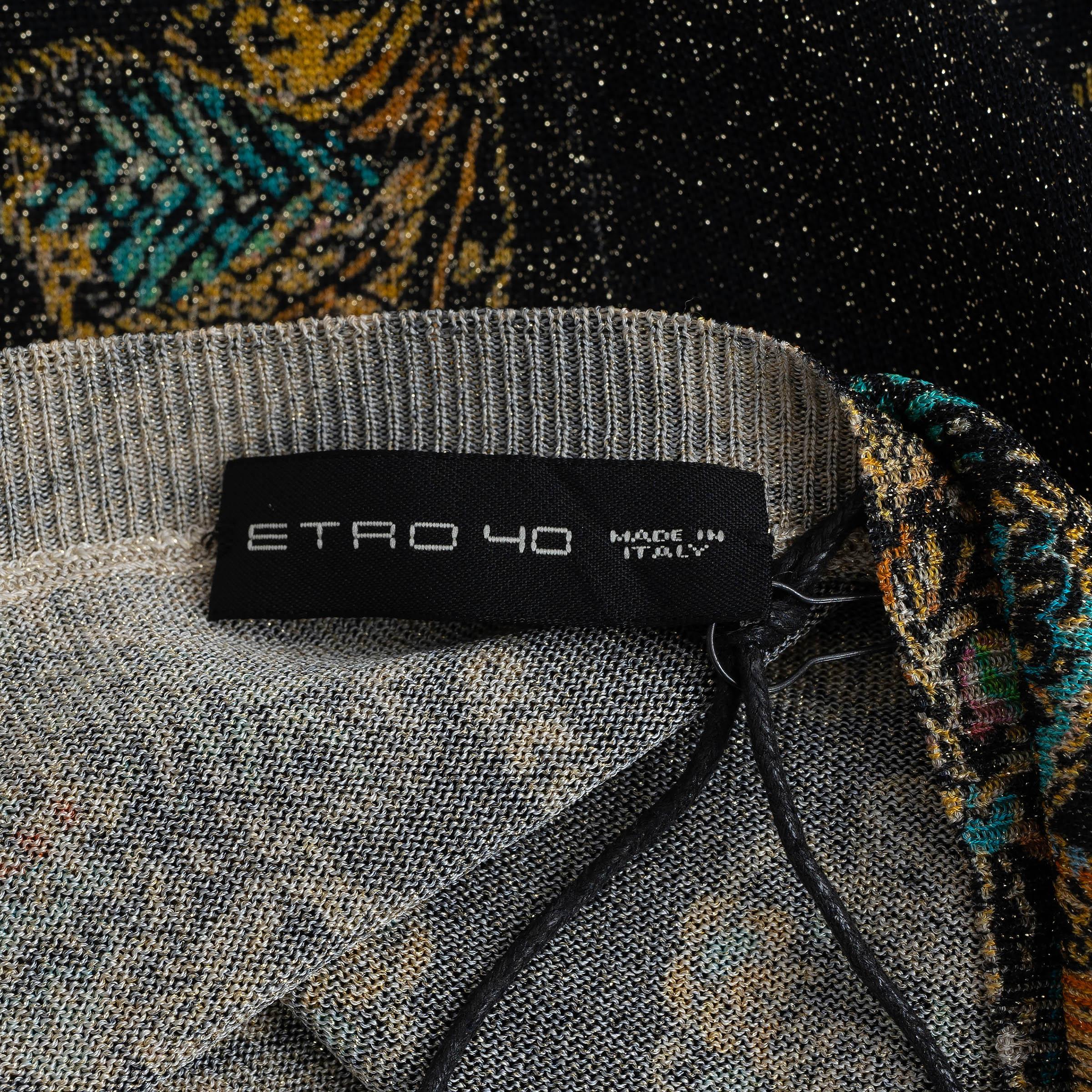 ETRO - Pull LUREX en viscose ATHEMONION noir et or 40 S en vente 1